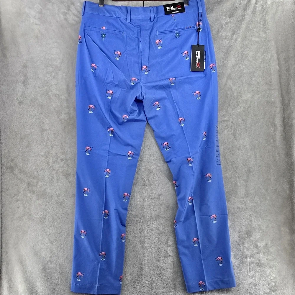 RLX Ralph Lauren Golf Performance Chino Mens 34x32 Flamingo‎ Fishing Wicking New